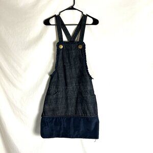 Manoush Denim Silk Overall Dress Drape Detail on back 6